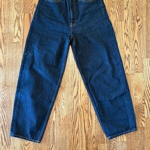 COS barrel leg dark rinse denim 27